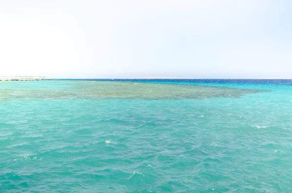 Beau Paysage Marin Une Plage Sable Vide Avec Ciel Bleu — Photo