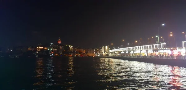 Stanbul Gece Deniz Manzarası — Stok fotoğraf
