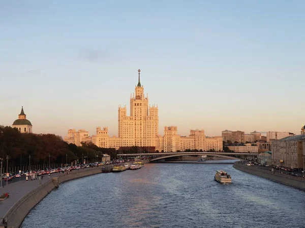 Moskva Výhled Město Při Západu Slunce — Stock fotografie