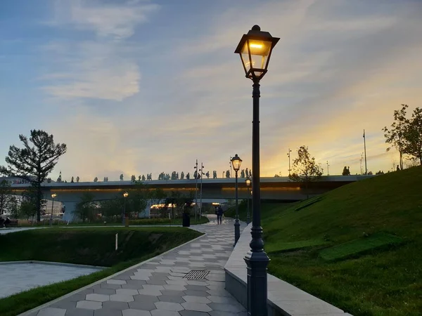 Moscú Ciudad Urbana Vista Atardecer — Foto de Stock