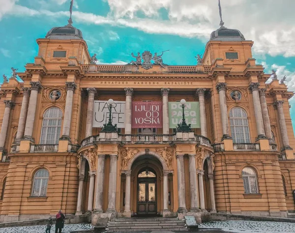 Städtische Straßenansicht Von Zagreb Kroatien — Stockfoto