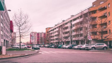 Constructivism architecture of apartment buildings in Zagreb