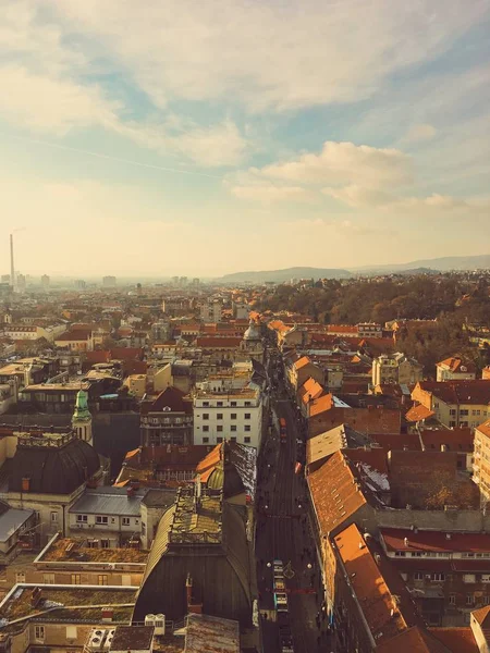 Luftaufnahme Der Stadt Zagreb Kroatien — Stockfoto