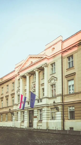 Podrobnosti Městě Ulicích Záhřebu Chorvatsko — Stock fotografie