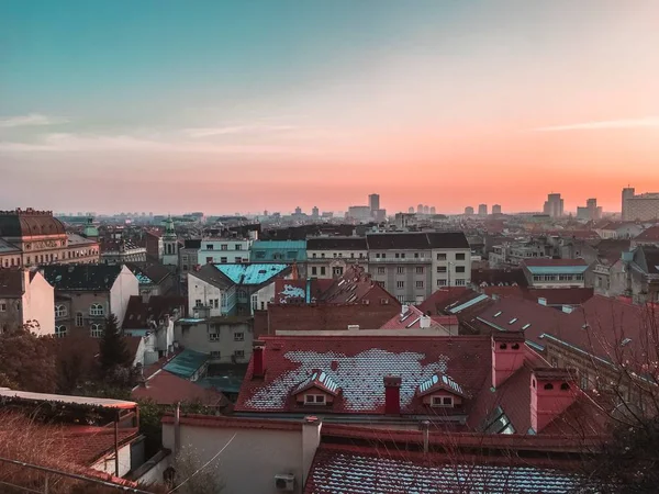 Вид Город Воздуха Загреб Хорватия — стоковое фото