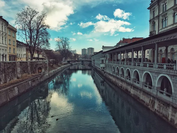 Historical City Center View Ljubljana — 图库照片