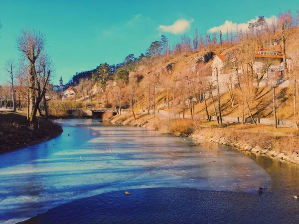 River Landscape Slovenia — Stockfoto