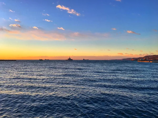 Paisagem Costeira Pôr Sol Trieste Itália — Fotografia de Stock