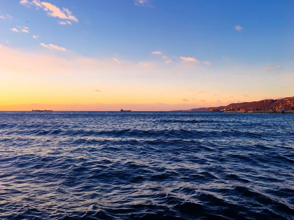 Küstenlandschaft Bei Sonnenuntergang Triest Italien — Stockfoto