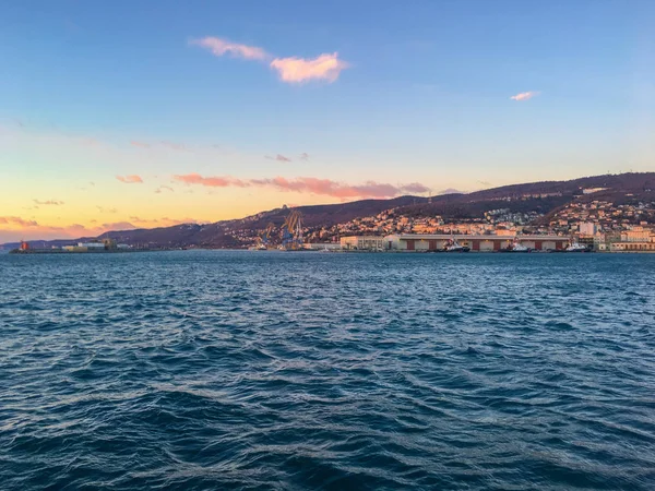 Trieste Vista Ciudad Atardecer —  Fotos de Stock