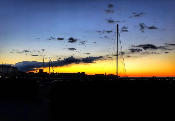 Blick Auf Die Stadt Triest Bei Sonnenuntergang — Stockfoto