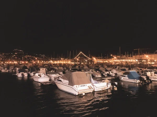 Vista Nocturna Del Puerto Trieste —  Fotos de Stock