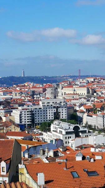 The bridge and christ, Lisbon, Portugal — Stock Photo, Image