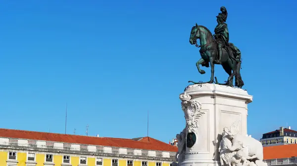 Kral Joseph heykel, ticaret kare, Lisbon, Portekiz — Stok fotoğraf