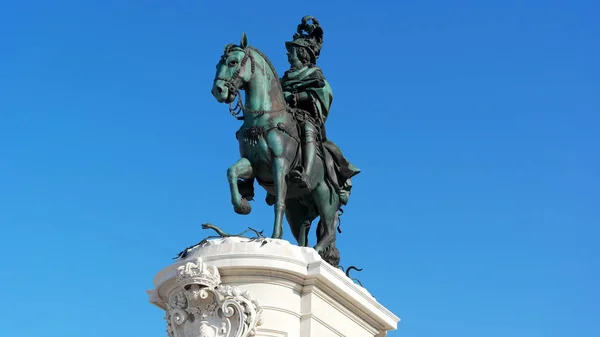 Król Józef statua, Commerce square, Lizbona, Portugalia — Zdjęcie stockowe