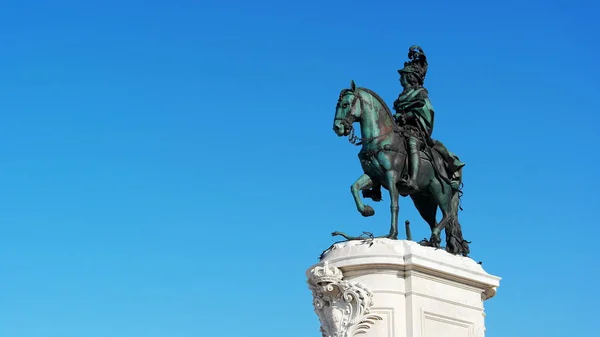 Király József szobra, kereskedelmi téren, Lisszabon, Portugália — Stock Fotó