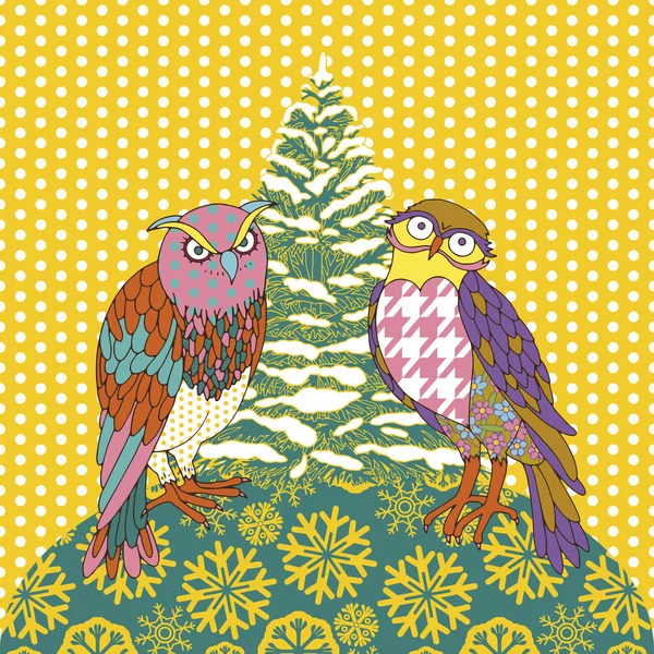 Weihnachten und Neujahr festliche Grußkarte, Vintage und Retro-Stil mit Weihnachtsdekoration — Stockvektor