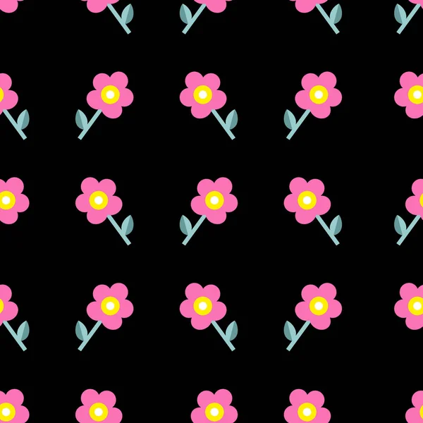 Patrón lindo floral, impresión de estilo retro y fondo festivo fo — Vector de stock