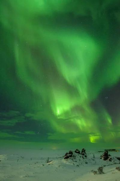 Aurora borealis eller norrsken. Stockfoto