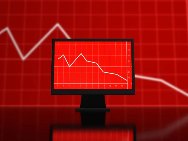 Stocks Monitor Concept Illustration — Stock Photo, Image