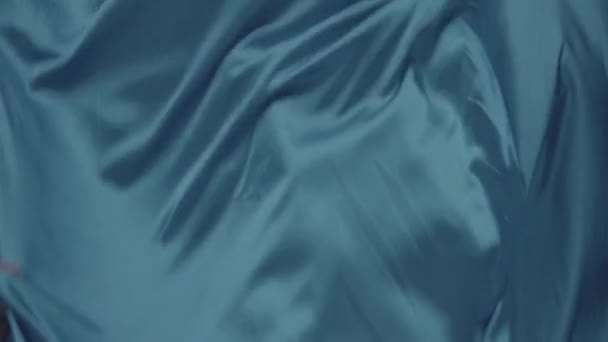Blue Waves Fabric Imitation — Stock Video