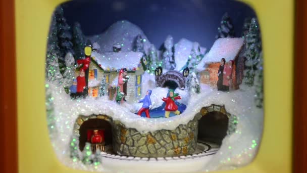 Christmas Railway Skate Santa Claus — Stock Video