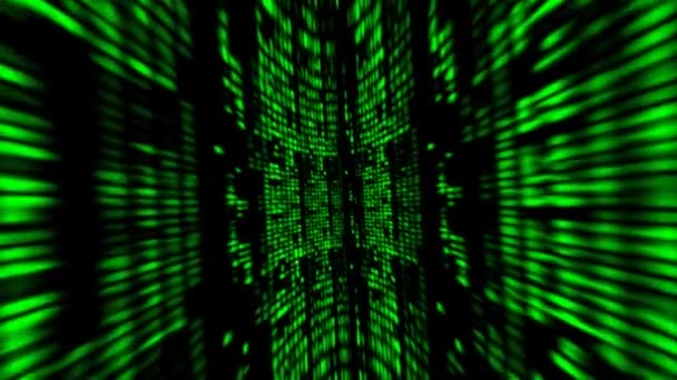Data Teknik Gröna Matrix — Stockvideo