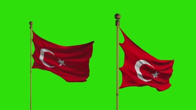 bayrak 3d modeli yeşil ekran