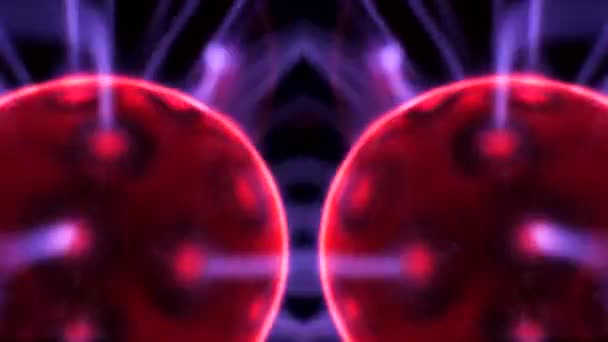 Plasma Palla Caleidoscopio Arte Rosso — Video Stock