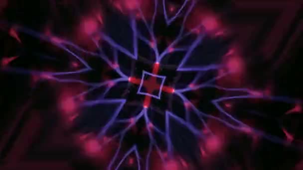 Plasma Ball Kaleidoscope Art Red — Stock Video