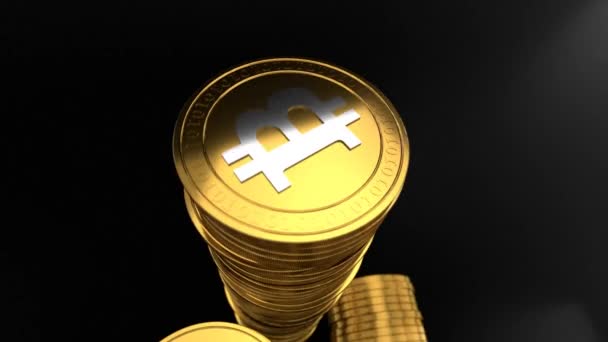 Νόμισμα Bitcoin κρυπτό χρήματα — Αρχείο Βίντεο