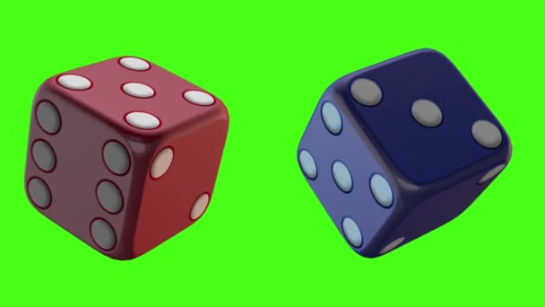 Казино азартні ігри зелений екран 3d модель — стокове відео
