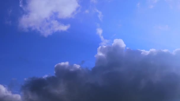 Video Van Wolken Hemel Blauw Donker — Stockvideo