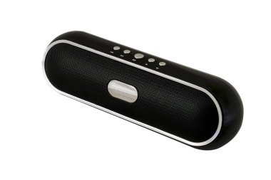 Beyaz arka plan üzerinde kablosuz hoparlör