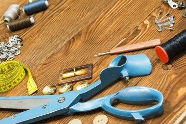 Farklı dikiş aksesuarları - arka plan dikiş seti