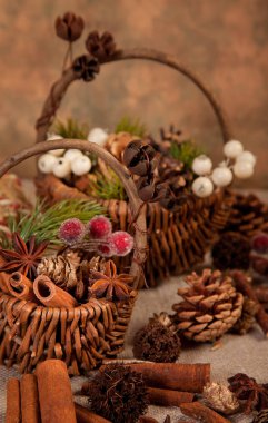 Noel dekorasyon hediye ile. Xmas kartları, davet, ticari kavramı