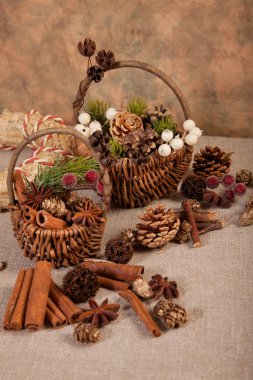 Noel dekorasyon hediye ile. Xmas kartları, davet, ticari kavramı