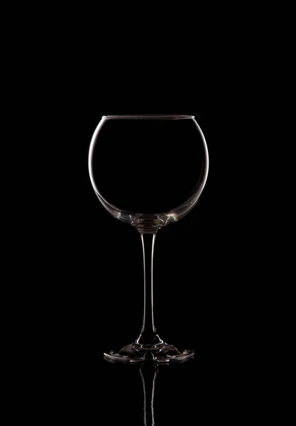 Elegante Foto Van Glas Wijn Zwarte Achtergrond — Stockfoto