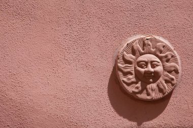 Duvar çimento arka planlar ve dokular heykel ile