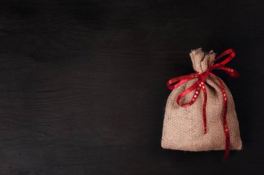 Satnta'nın çanta kopya alanı ile hediye dolu. Xmas kartları, davet, ticari kavramı