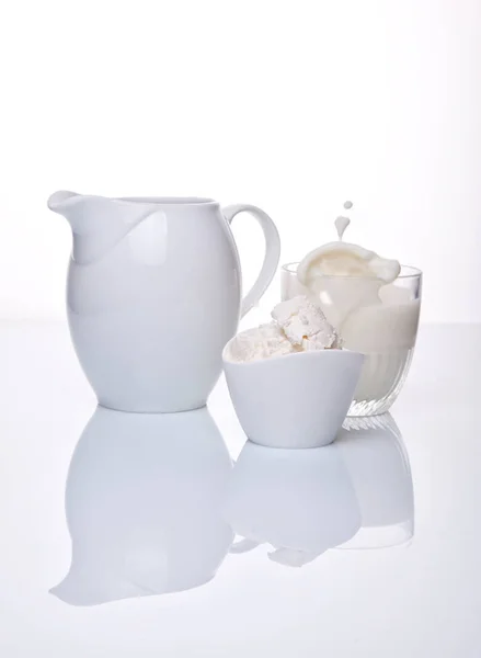 White Porcelain Tableware White Background — Stock Photo, Image