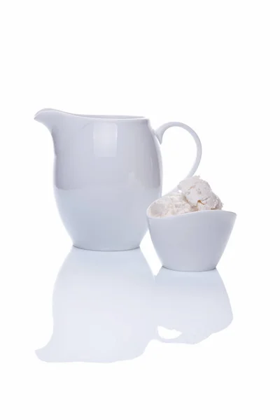 White Porcelain Tableware White Background — Stock Photo, Image
