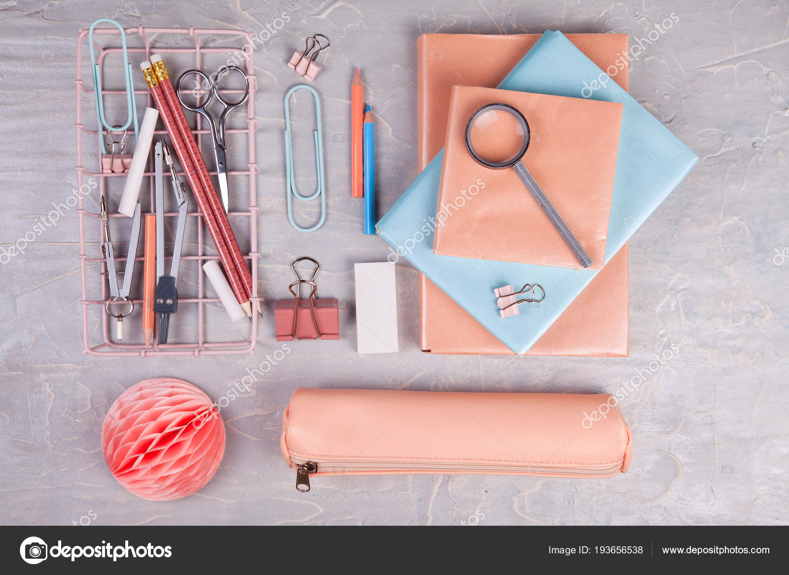 School Supplies Beginning Classes Back School Concept Copy Space Top