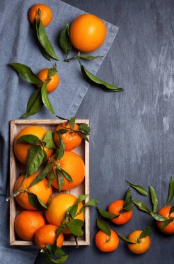 Taze ve sulu organik mandalina masada