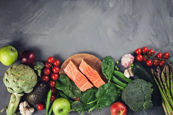 Vielfalt Gesunden Biologischen Lebensmitteln Reich Ballaststoffen Proteinen Und Antioxidantien — Stockfoto