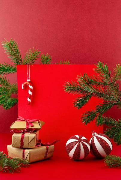 圣诞装饰品，圣诞树，礼物，圣诞装饰品 — 图库照片