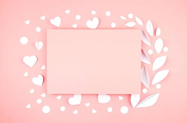 Latar belakang abstrak dengan bentuk potongan kertas. Cinta, Saint Valentine, hari ibu, kartu ucapan ulang tahun, konsep undangan — Stok Foto