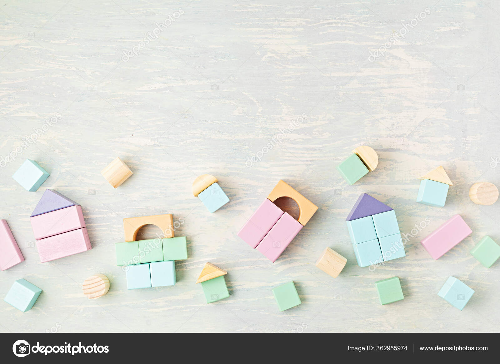 pastel wooden blocks