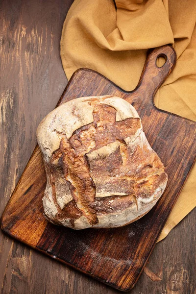 Pão Caseiro Orgânico Fresco Alimentação Saudável Comprar Local Conceito Receitas — Fotografia de Stock
