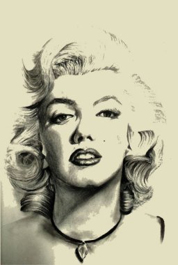 Marilyn Monroe vintage sketch clipart
